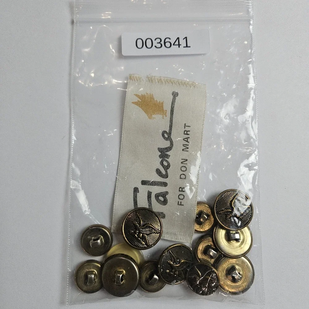 Falcone Bronze Tone Crested‎ Blazer Buttons Set of 13 Metal Vintage Replacement